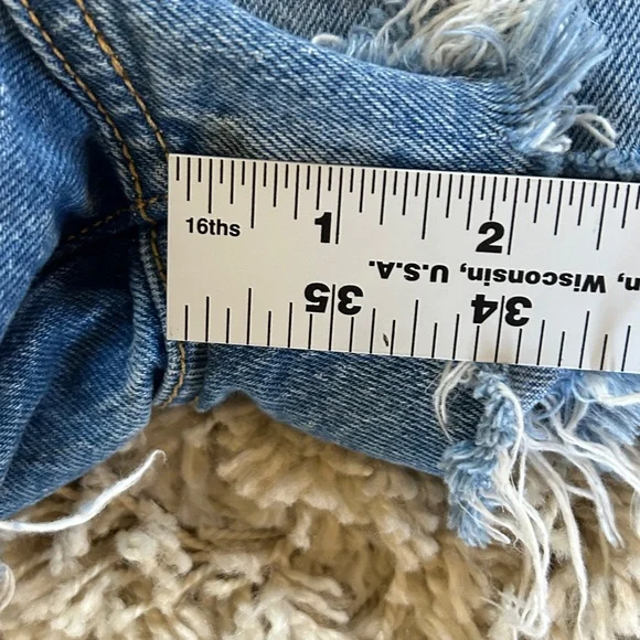 Sz 29 Womens Levis Ribcage Denim Shorts Super High Rise Waisted NWOT Button Fly - Picture 10 of 13